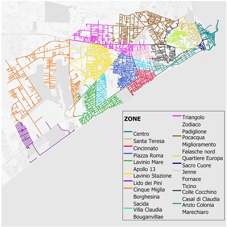 Le zone di Anzio