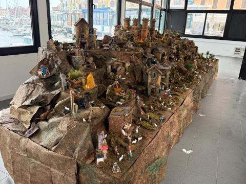 Il presepe allestito alla veranda