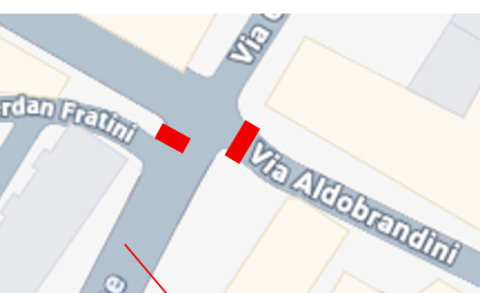 La chiusura in via Aldobrandini