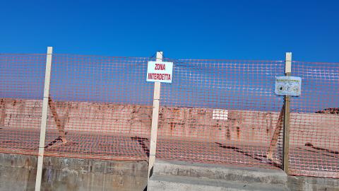 La recinzione al "molo" del Terzo