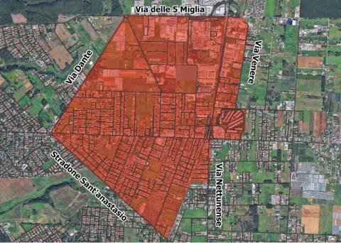 L'area interessata dall'ordinanza
