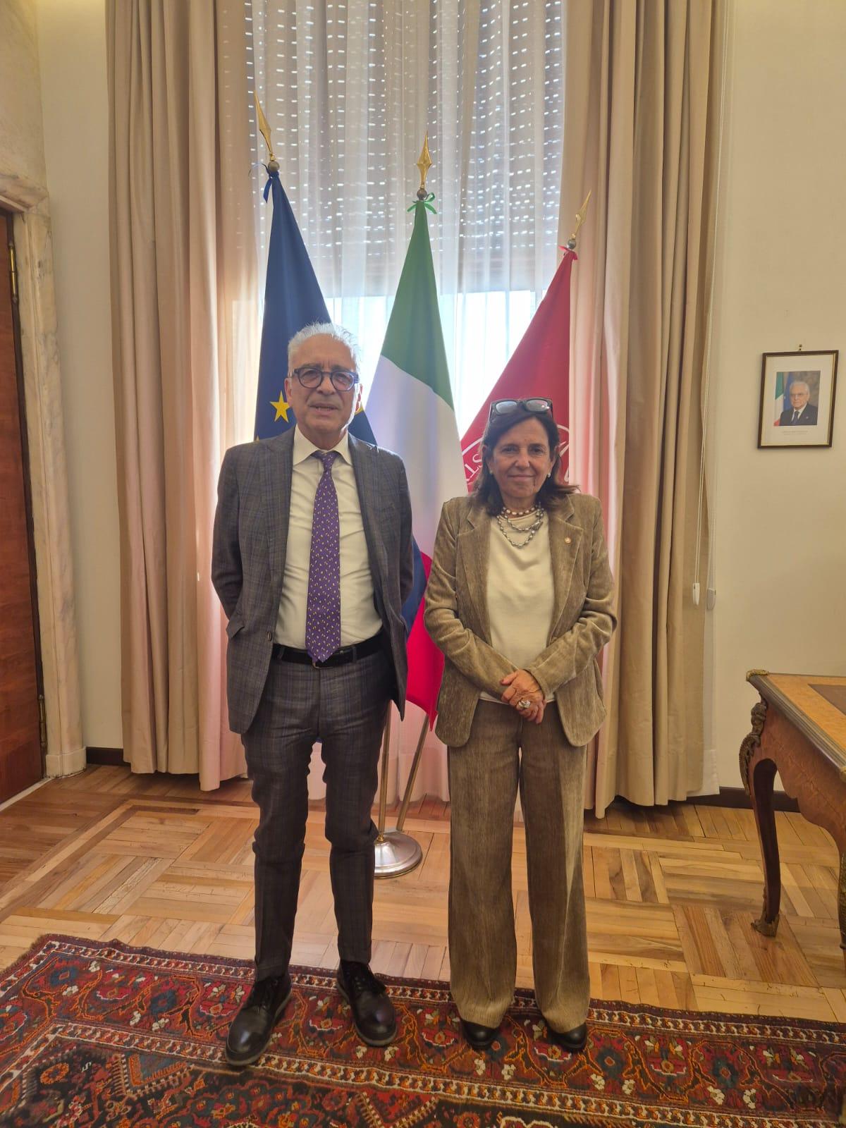 Il sindaco con la rettrice, Antonella Polimeni